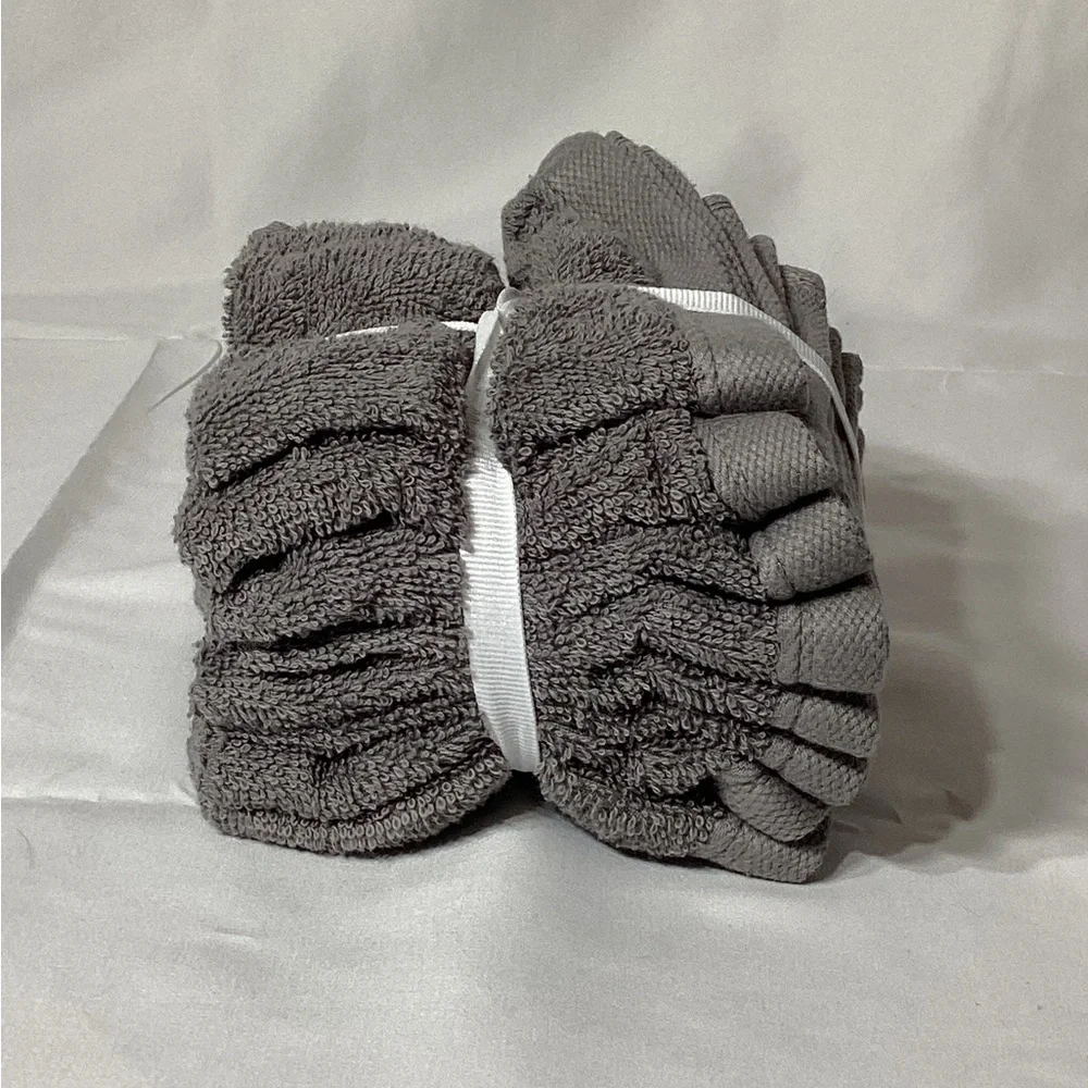 Room Essentials 8 Pack 100% Cotton Gray Washcloths